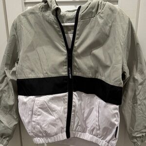 Little Bipsy Kids Colorblock Raincoat - Gray, Black, and White